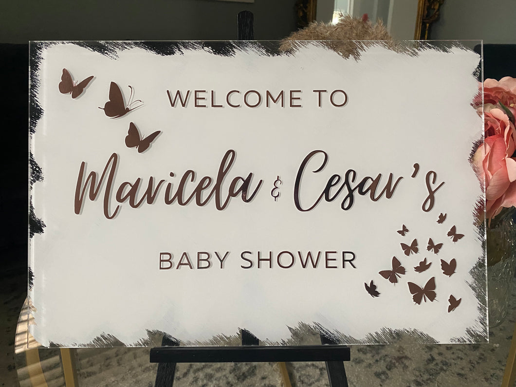 Butterflies - Baby Shower Sign